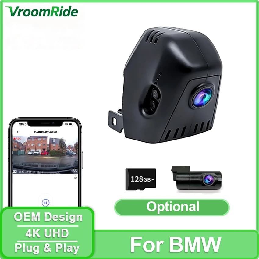 For BMW 2017~2022 2023 G30 G31 G38 G11 G12 G32 M5 F90 Series 5 530i 540i 520i 520d 530d 540d Car DVR Camera FHD Wifi 4K Dash Cam