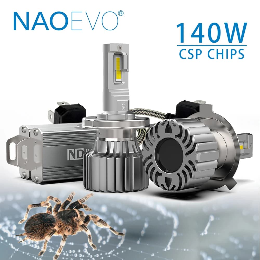 NAOEVO 140W Car Haedlight H4 Led lampadine per fari Canbus 9003 HB2 Hi/Lo Beam 6500K Chip CSP 16800LM nessun errore lampadina fendinebbia 12V