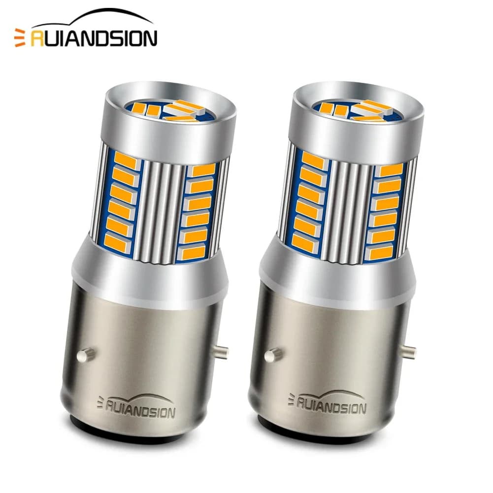 2PCS LED Moto Luce BA20D BA21D H6M P15D BAX15D P15D-25-3 Moto Faro Lampadine 4014 Bianco Caldo Fendinebbia DC 6V 12V 24V
