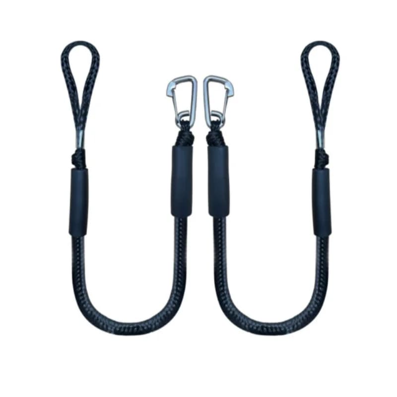 ISURE MARINE 4Ft Nero Barca Corda Bungee Corda Molo Corda Barca Corda Elastica Kayak Corda di Ormeggio Accessori