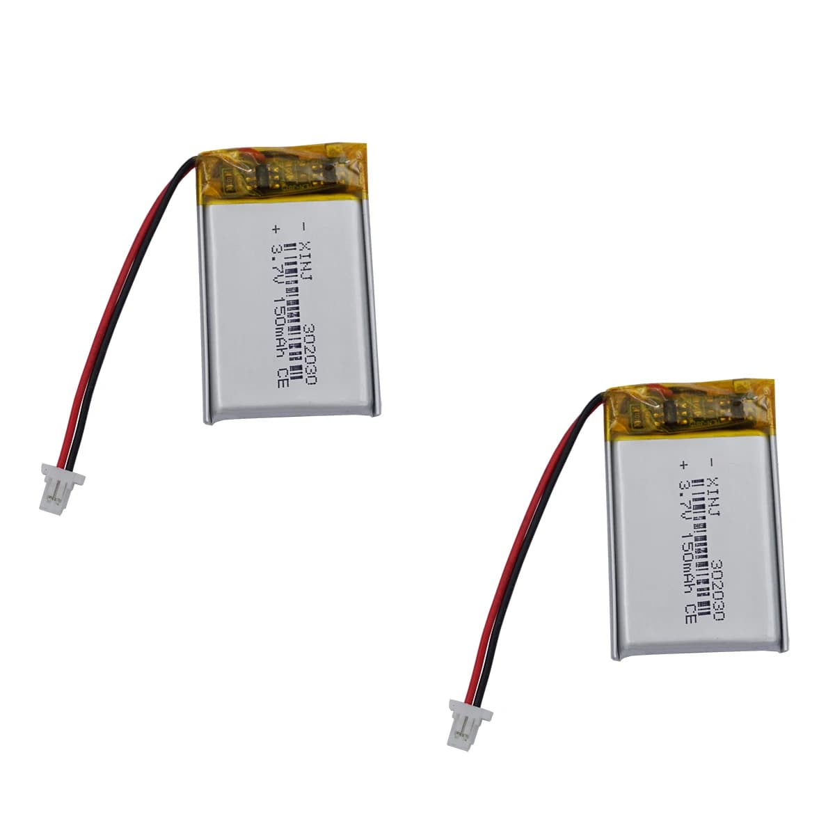 2pcs 3.7V 150mAh 0.555Wh Rechargeable Li-polymer Li Battery 302030 JST 2pin 1.0mm For GPS Headset Headphones Bluetooth Speaker