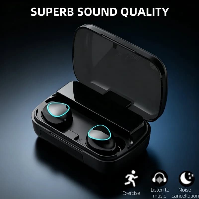 New Bluetooth Earphones LED Dispay Wireless Waterproof Earpieces Sport Earbuds For Huawei Iphone OPPO Xiaomi TWS Music Headset