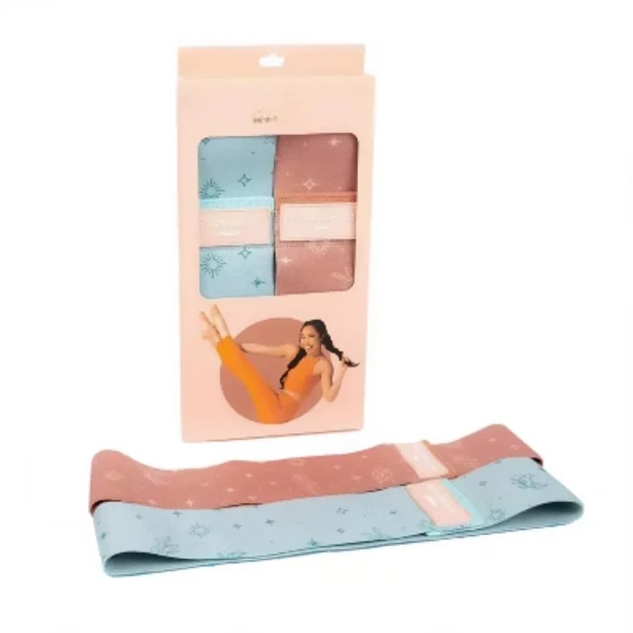 Side resistance pack of 2 - orange peach/blue: light flat and medium elastic band