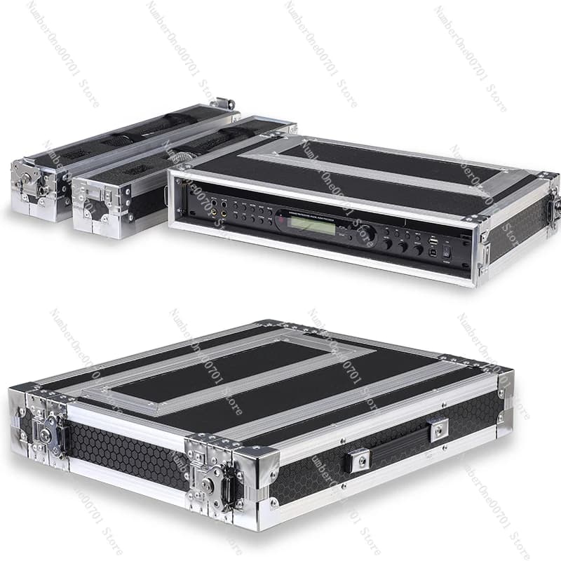 1U Microphone Case Receiver Cabinet Wireless Storage Box One To Two Microphone Case Aluminum Alloy Microphone Box