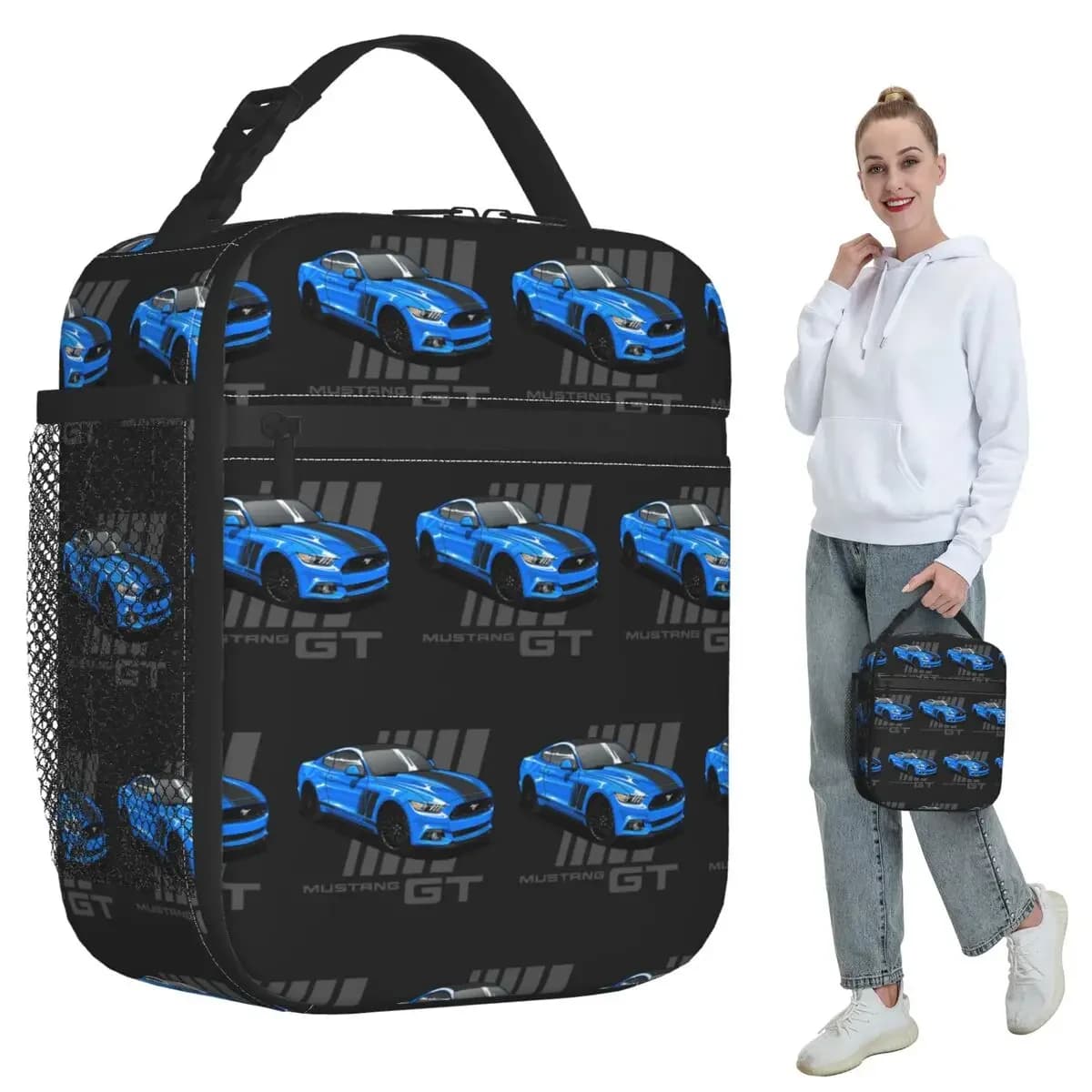 Mustang Gt Insulated Lunch Bag for Women Office Cooler Thermal Food Box Tote Portable Lunch Boxes Container