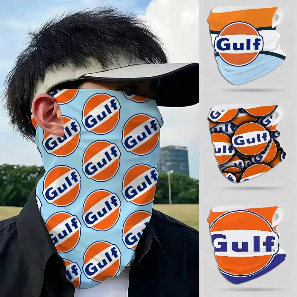 Breathable face and neck mask with G-Gulfs Racing logo, multifunctional scarf for outdoor sports and riding