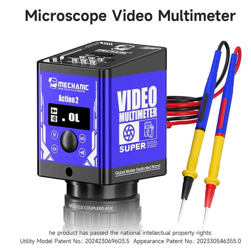 MECCANICO Azione 2 Microscopio Video Multimetro 1080P HD Video Tester Misurazione ad alta precisione per riparazioni di telefoni/tablet/laptop