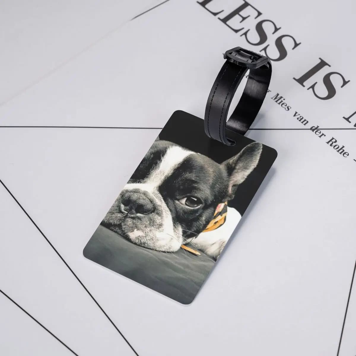 Etichette per bagagli Black Boston Terrier, accessori per valigie, etichetta per bagaglio da viaggio, porta etichette, identificativo, nome, indirizzo