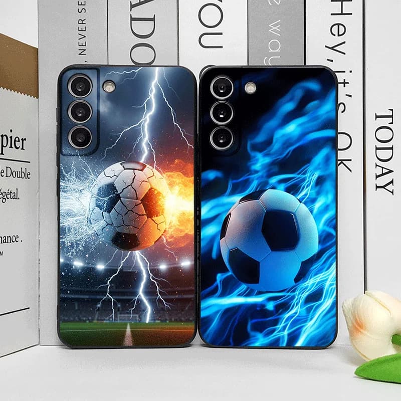 Cover Morbida Smerigliata con Stampa Creativa Lightning Football per Honor Huawei 400 200 Lite 100 PRO 90 Magic 7 6 Lite 5 Pro