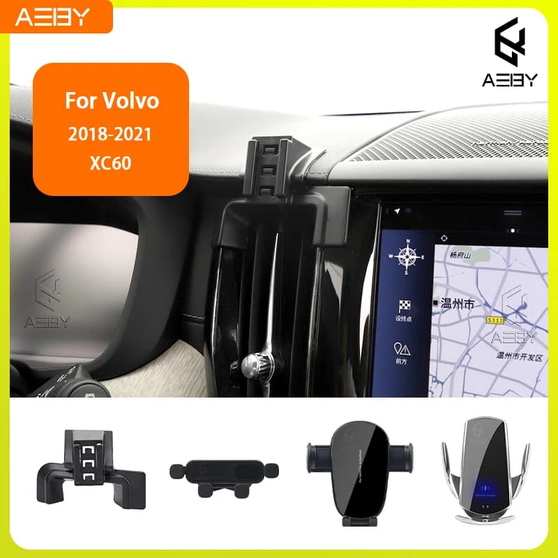 Supporto per Telefono per Volvo XC60 2018-2021, Base Fissa Speciale con Ricarica Wireless, Accessori Interni per Auto