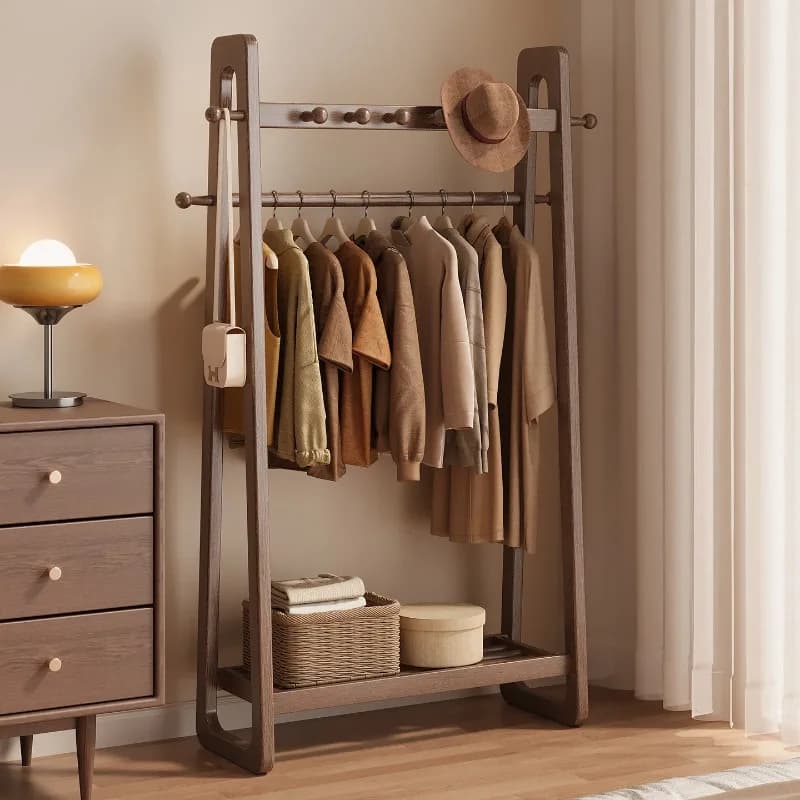 Floor Standing Clothes Rack Open Storage Wardrobe Organizer Bedroom Clothes Hanger Stand Clothes Rack Clothes Hanger Coat Rack