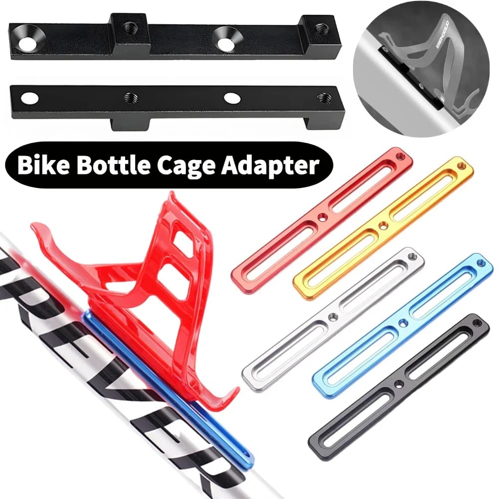 Aluminum Alloy Bike Bottle Cage Adapter 2-Slot Bottle Cage Regulator Bike Water Bottle Bracket Adapter Cycling Accessories