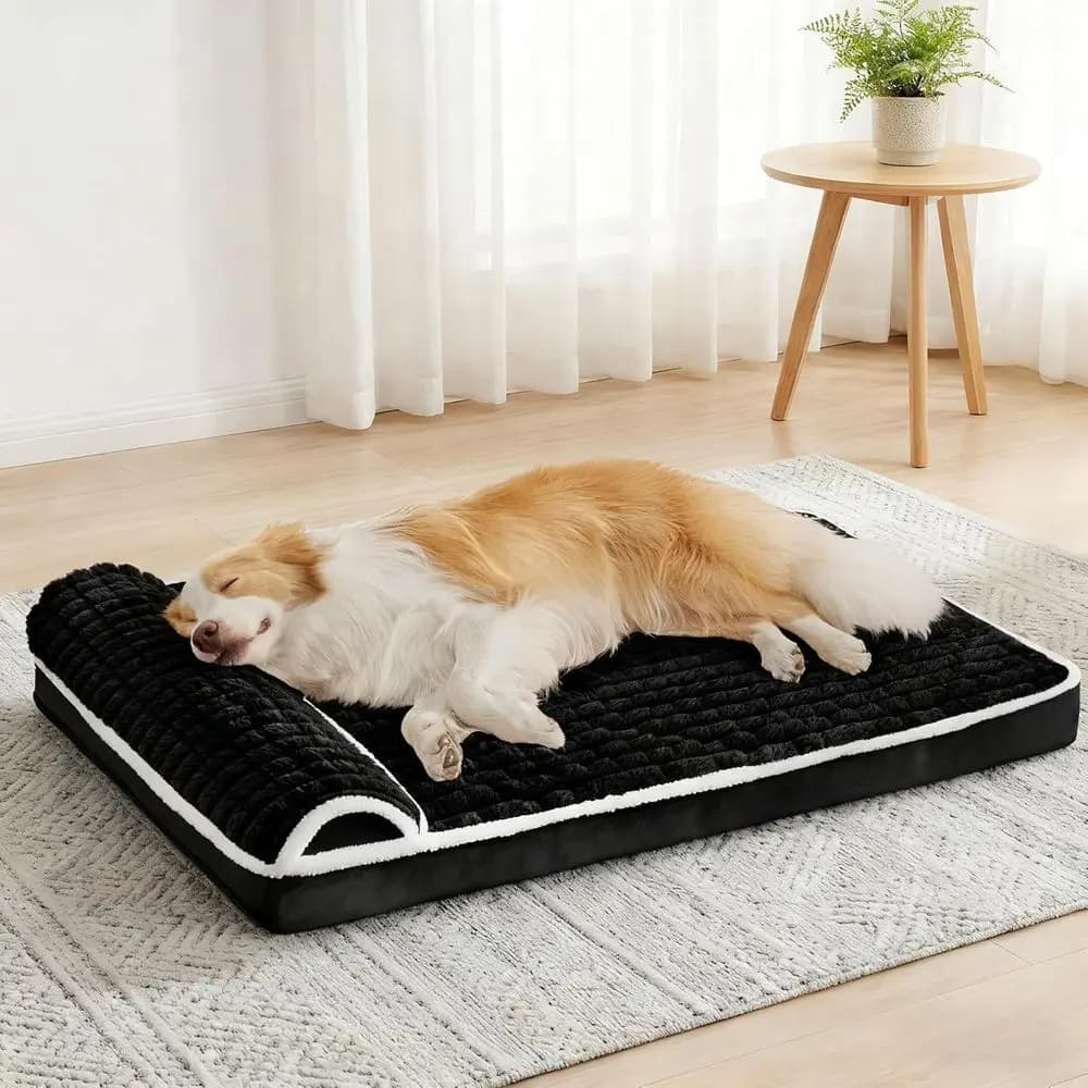 Cuccia Ortopedica XL per Cani con Cuscino, 48x30, Impermeabile, Comoda, con Materasso in Schiuma a Nido d'Ape, Rivestimento Rimovibile e Lavabile, Antiscivolo
