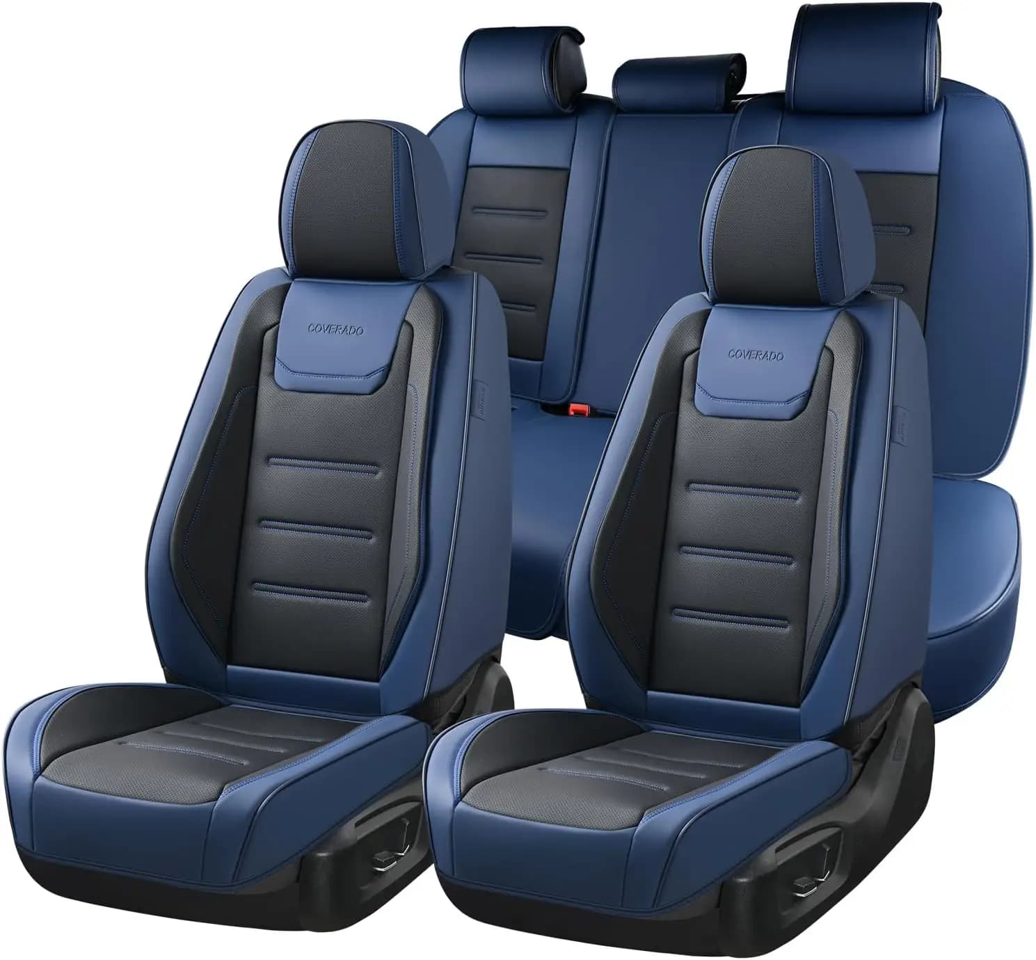 Coprisedili Universali Impermeabili in Pelle per Auto, Set Completo, Protezioni Interne Blu per la Maggior Parte dei Veicoli