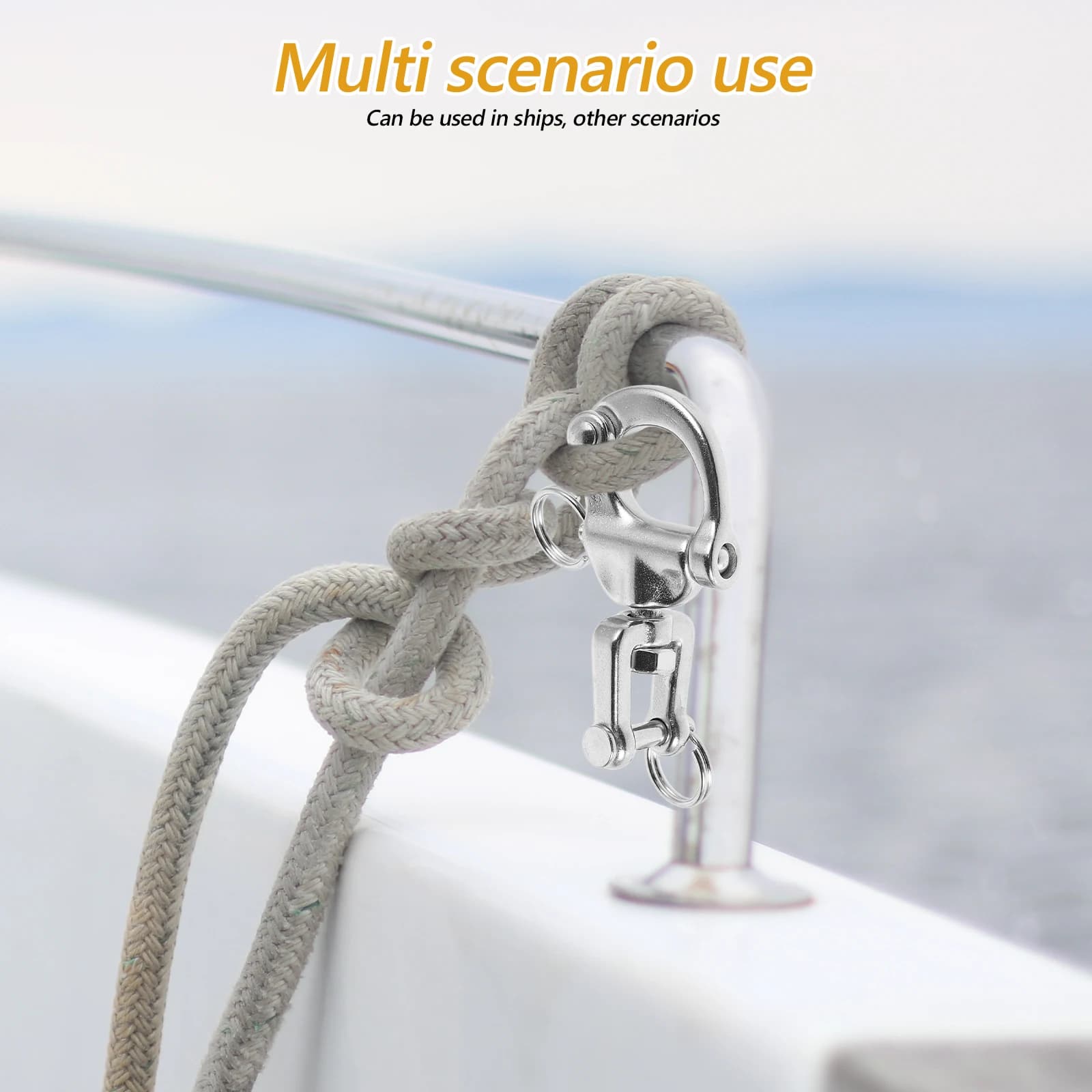 1pc Grillo a scatto girevole marino Design forcella in acciaio inossidabile Accessori per barche a vela a sgancio rapido Ancoraggio per barche a molla ad alta resistenza