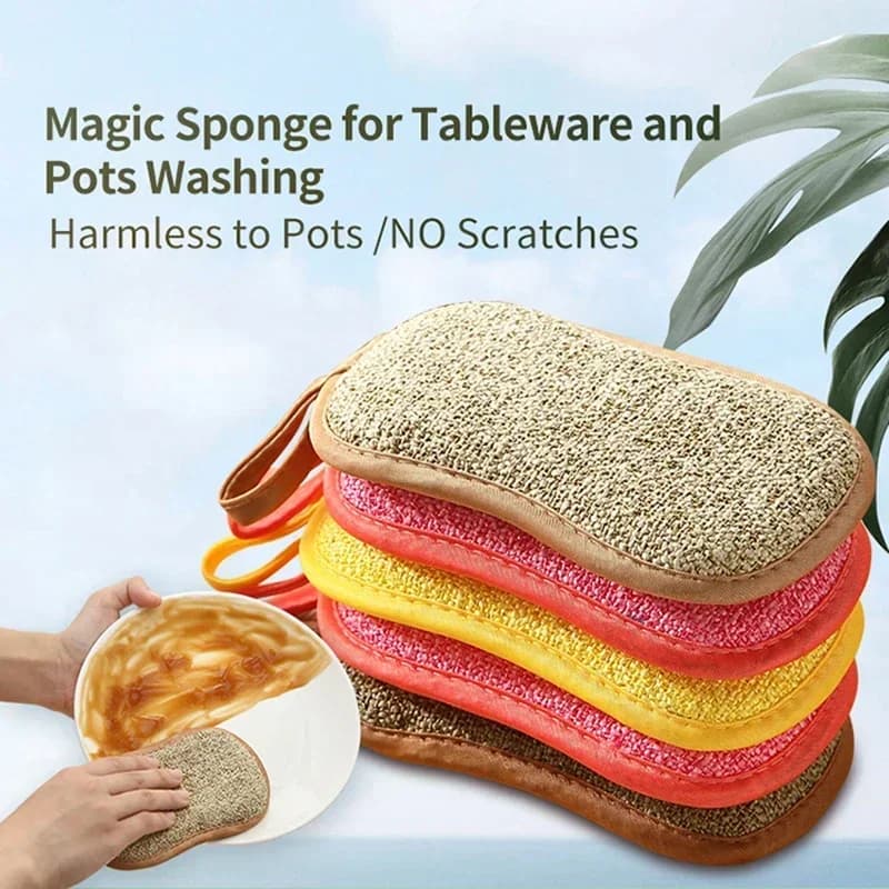 3PCS Spugna magica per pulizia piatti Spugne multiuso per cucina Bagno Spazzola per piatti Strumenti Accessori