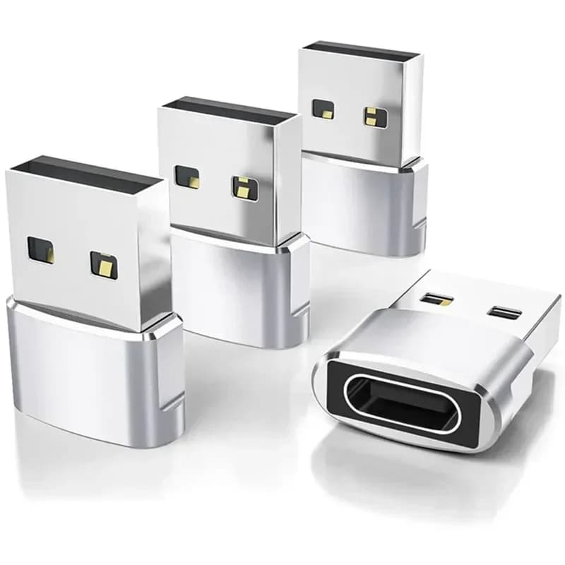 Universal 4 pcs USB OTG Adapters for IPhone 16 15 Pro Max Plus IPad Samsung S24 S23 IWatch AirPods USBC Cable Converter