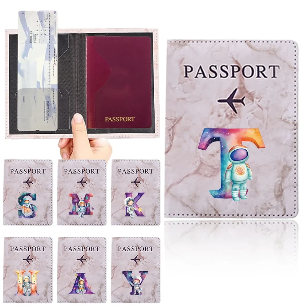 Custodia per Passaporto e Biglietti Aerei Serie Astronauta - Porta Passaporto alla Moda per Essenziali da Viaggio Multifunzione