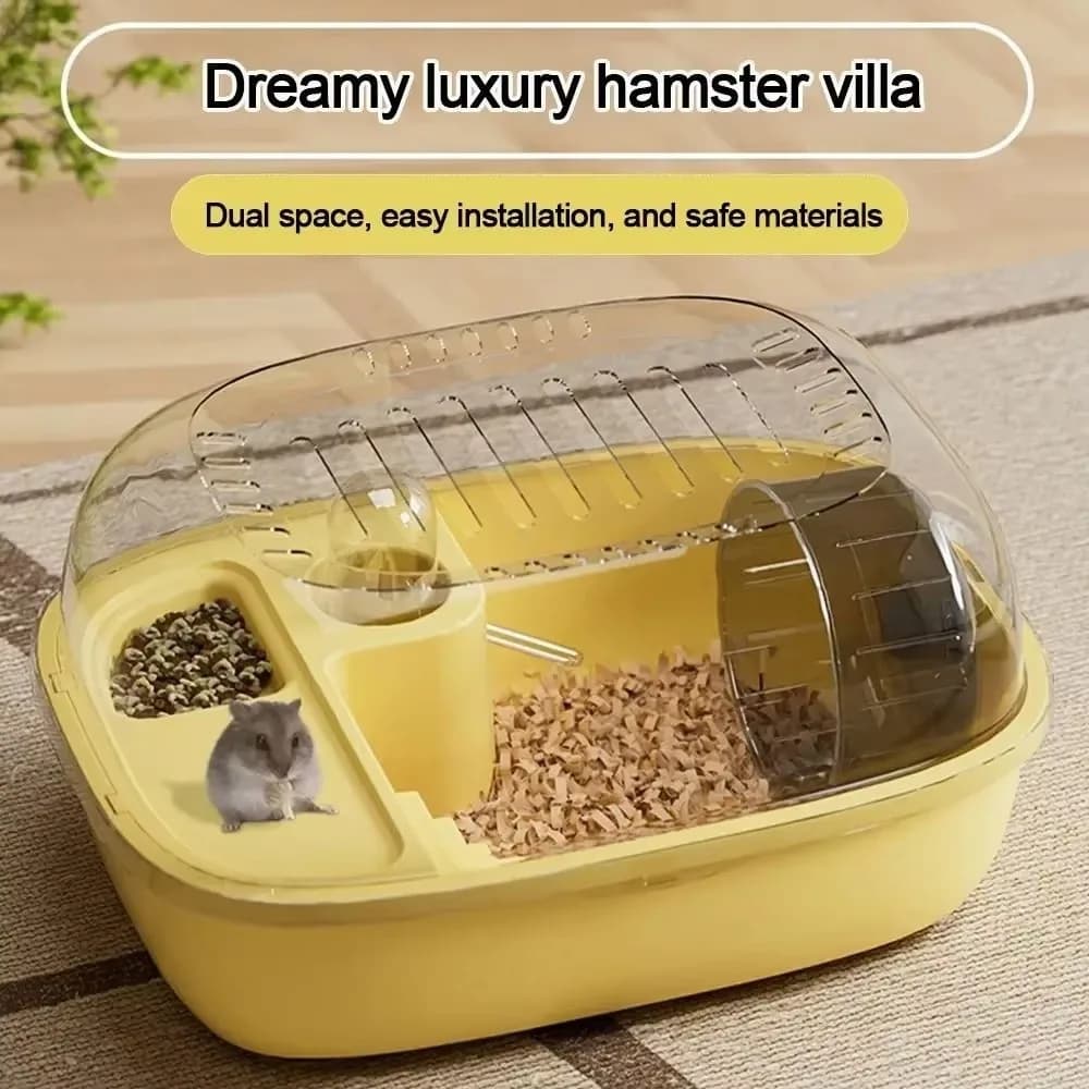 Gabbia per Criceti a Doppio Strato, Traspirante e Visibile, Trasportino per Piccoli Animali, Scatola di Trasporto per Animali Domestici con Ampio Spazio, Trasparente, per Uso Esterno