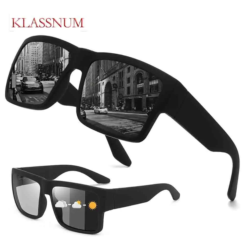 KLASSNUM Occhiali da sole polarizzati sportivi quadrati per uomo e donna Occhiali da sole versatili Uv400 per la pesca, ciclismo, viaggi
