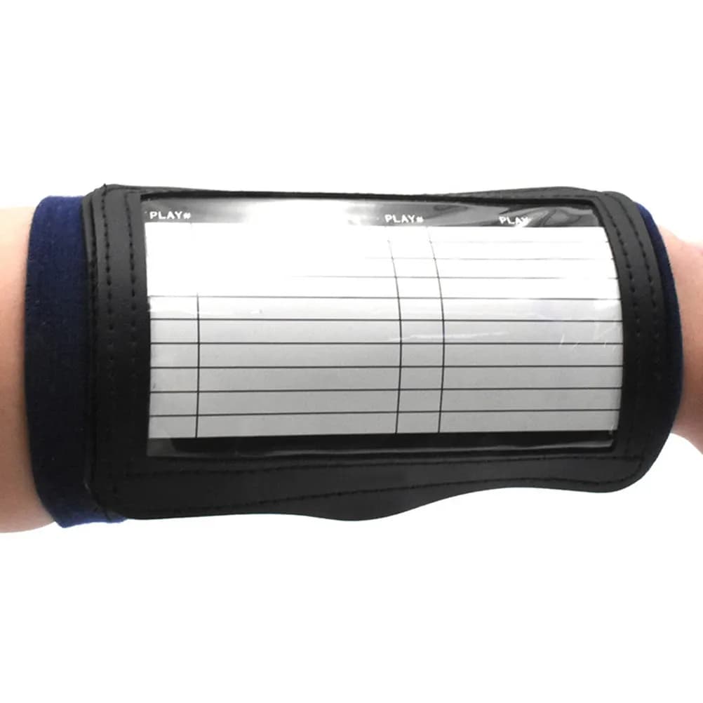 2 Pezzi Polsiere da Calcio in Poliestere Robusto con Porta Carte, Attrezzatura per Allenatori, Supporto da Polso Sportivo, Fascia da Braccio per Calcio