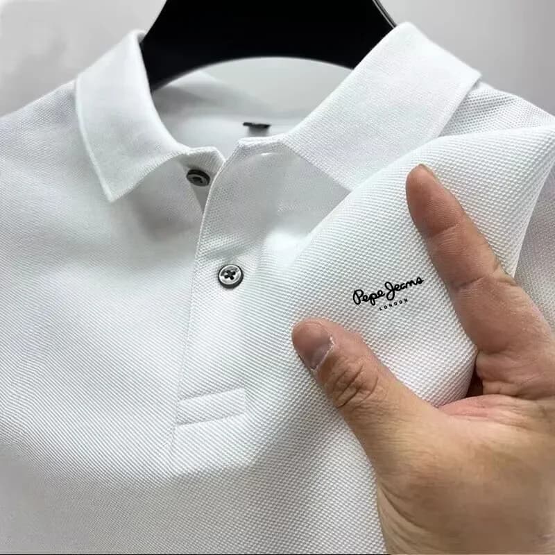 Polo a maniche corte con risvolto 2026, traspirante, casual, con bottoni, estivo, alla moda, T-shirt da uomo, streetwear, top da lavoro e business