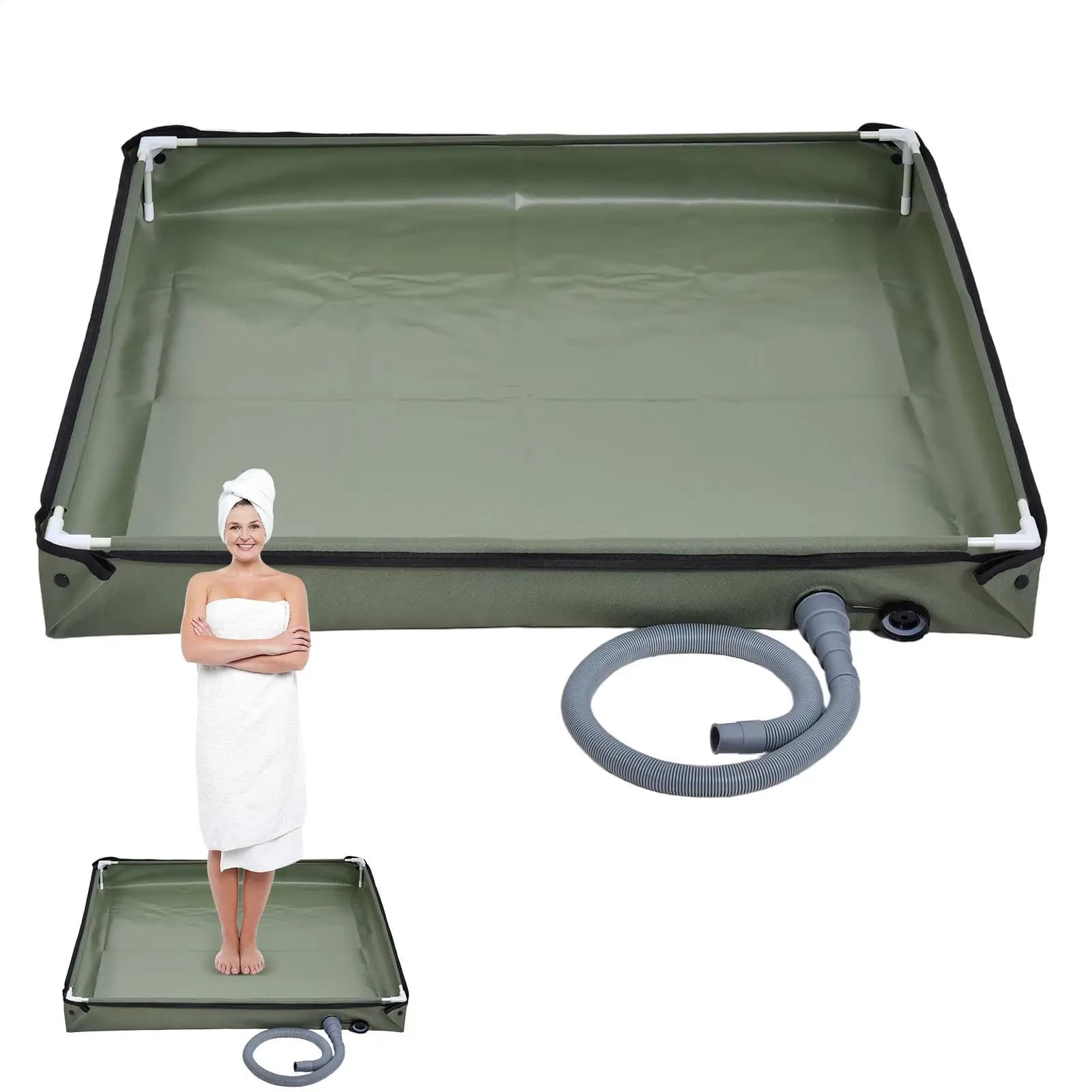 Camping Shower Tent Floor Base Outdoor Tent Shower Tray Folding Shower Pan Pets Shower Basin Base For Camping Travel Awning