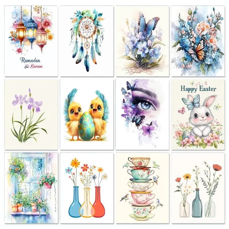 GATYZTORY Painting By Numbers butterfly Kits Unframe Acrylic Paint By Number Animal Drawing On Canvas HandPainted Art Gift