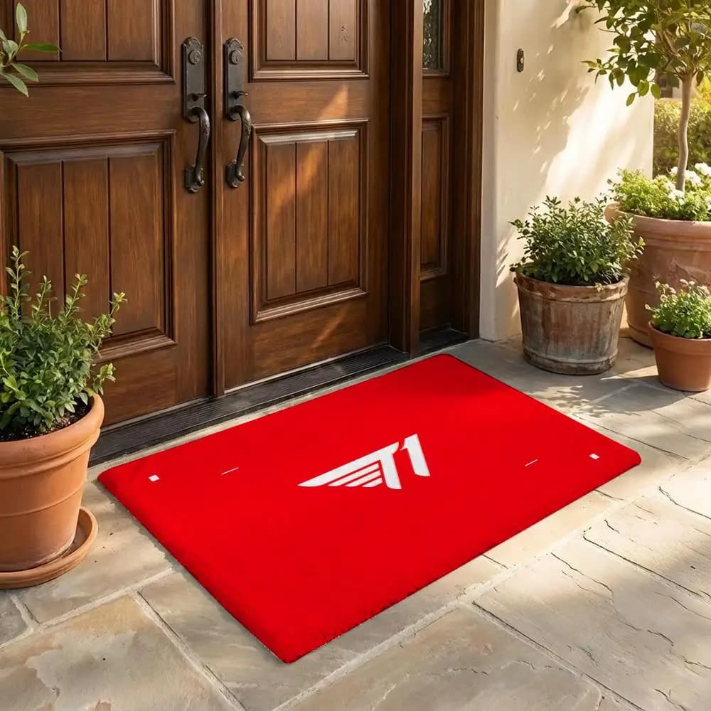 F-Faker LOLS SKT T1 2024 Five Champion Tappetino per porta in flanella, antiscivolo, per camera da letto, soggiorno, decorazioni per la casa