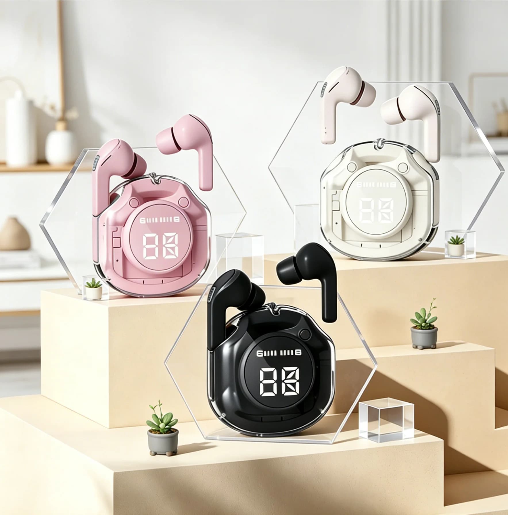 Cuffie Wireless TWS Bluetooth, Auricolari Sportivi da Gaming con Cancellazione del Rumore, Bassi Potenti e Controllo Touch