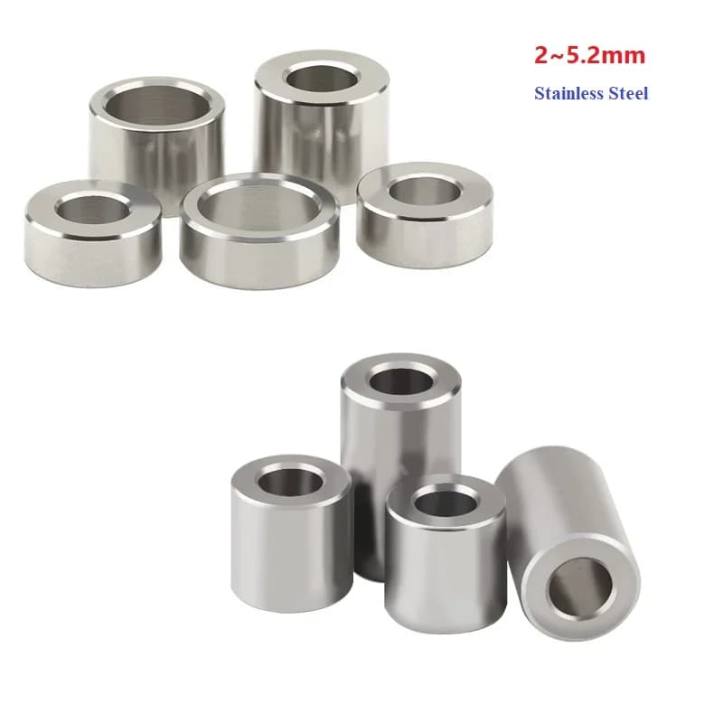 Rondella per boccola non filettata con manicotto in acciaio inossidabile 304 che indossa il distanziatore rotondo cavo Dritto attraverso la guarnizione OD 4 ~ 12mm