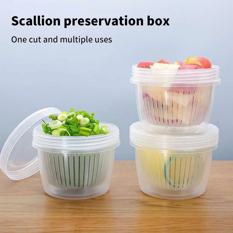 1Pieces Fresh Keeping Box Of Onion Ginger Garlic Kitchen Vegetable Plastic Refrigerator Sealed Storage Outdoor Tableware