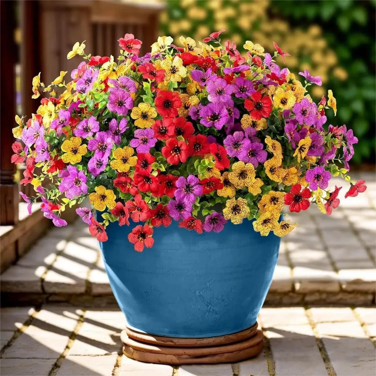 13 Bundles Artificial Flowers for Outdoor Summer Decoration UV Resistant Faux Silk Plants for Patio Porch Garden