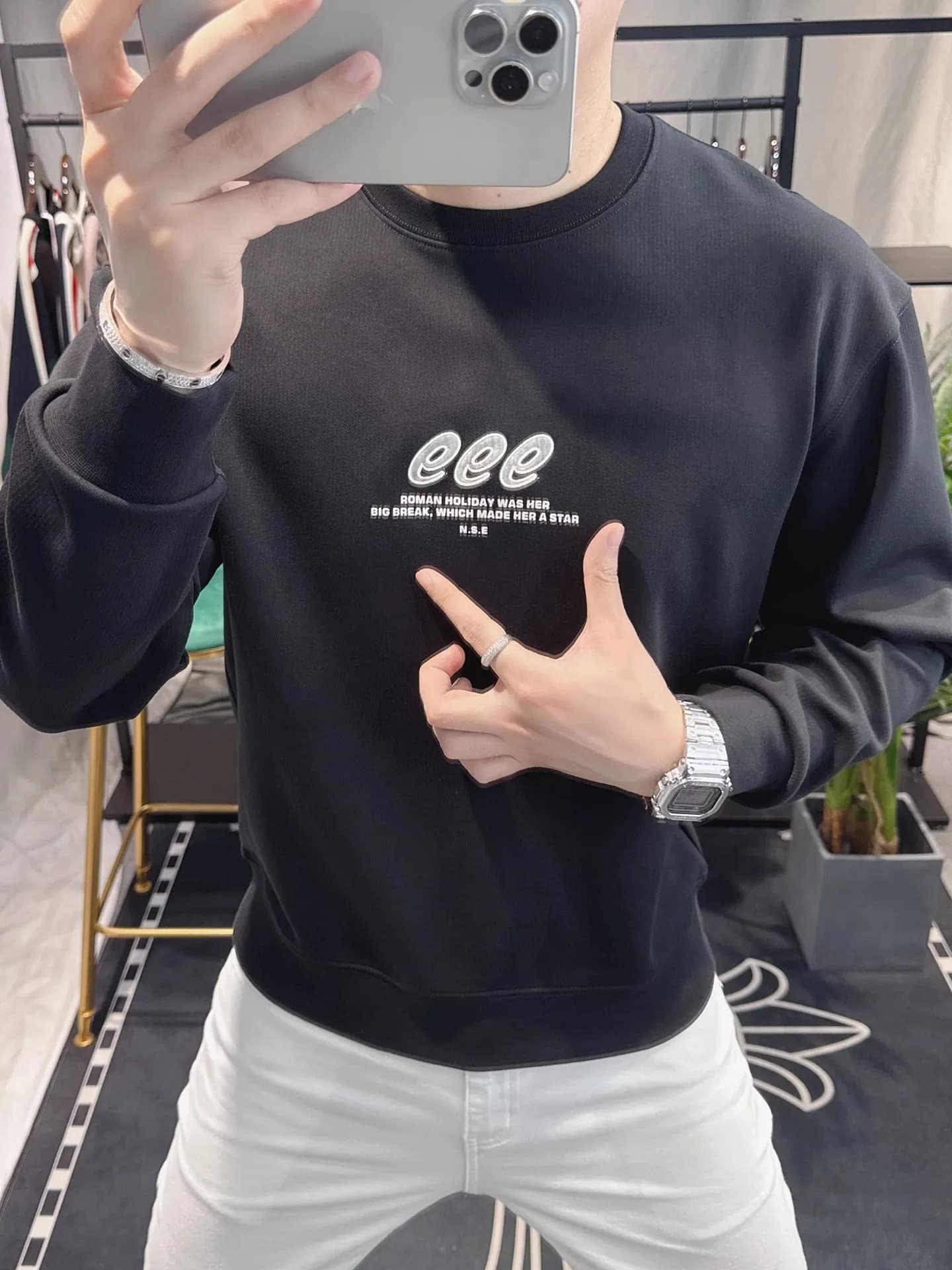 Felpa con Cappuccio da Uomo Oversize Primavera Autunno 2026 Nuova Moda con Design a Lettere, Casual, Comoda, Traspirante in Poliestere a Maniche Lunghe