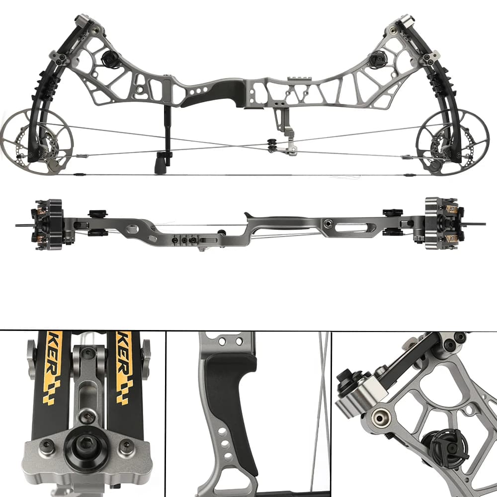 40-70lbs Compound Bow 29.5" Archery Composite Bow IBO 356fps Speed CNC Machined Riser and Cam Right Hand Hunting Shooting Target