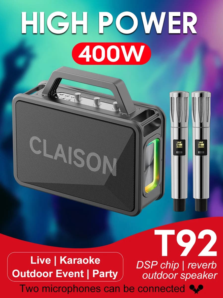 CLAISON T92 Wireless Audio System Your Ultimate Karaoke Companion Outdoor Portable Karaoke Bluetooth Speaker With High Volume