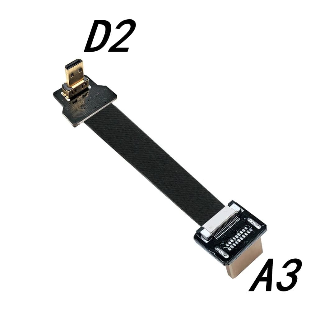 Micro HDMI-compatible Angle up to HDMI Micro Type-D Up-D Male Female HD Cable FPC Flat for GH4 GoPro BMPCC A5000 A6000 A7R A7S