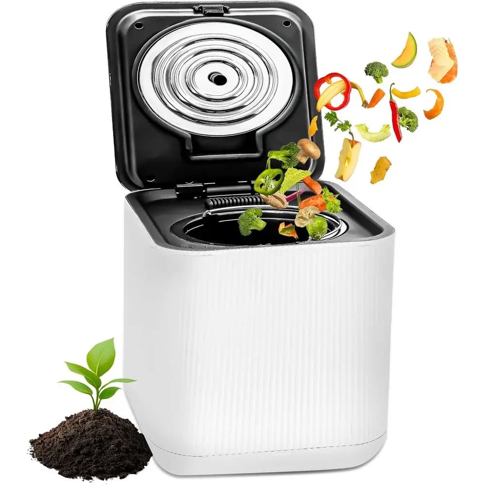 Compostiera da Cucina da 3 Quarti: Contenitore Compatto per Rifiuti Alimentari da Bancone con Facile Pulizia e Controllo degli Odori