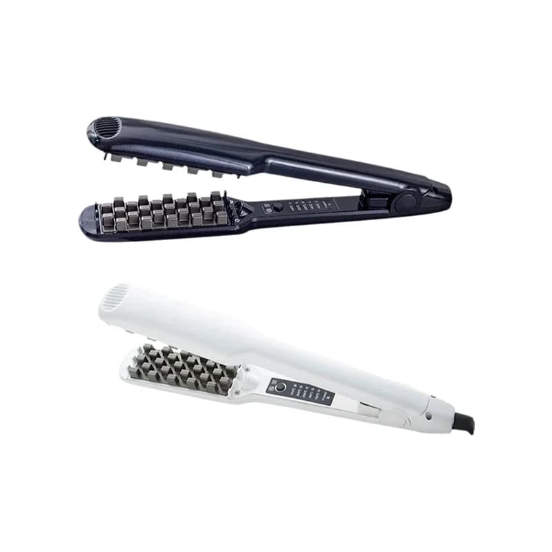 Corrugated curling iron for frizz effect, smoothing plate for styling