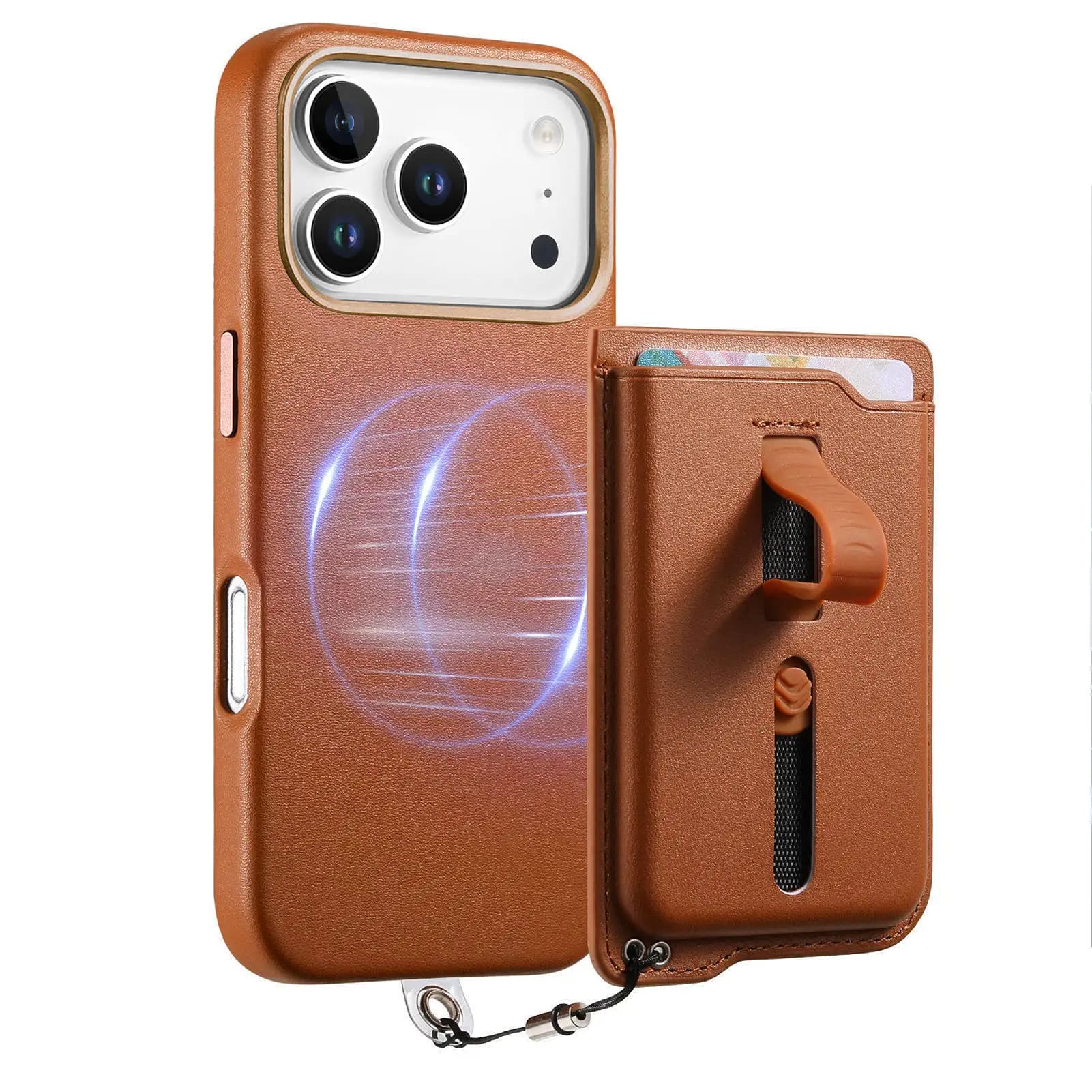 Custodia Solt per carte a portafoglio in pelle magnetica staccabile 2 in 1 per iPhone 17 Pro Max 16 Plus 15 14 13 12 Custodia per borsa da polso scorrevole