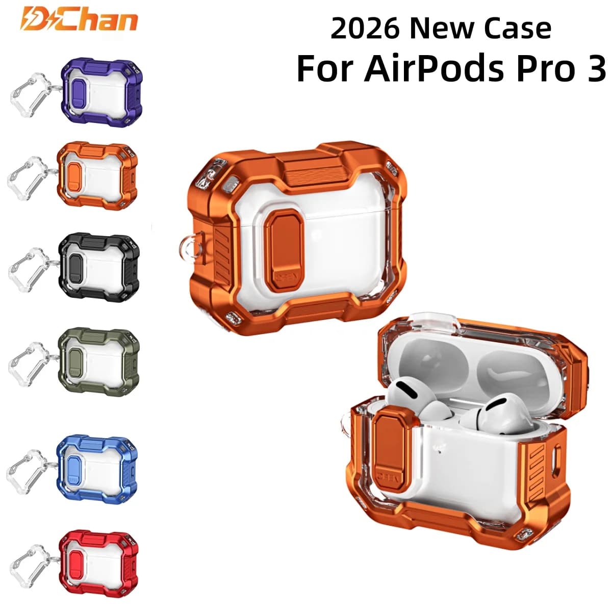 Simple Case for AirPod Pro3 Switch Lock Transparent Shock-Resistant Hard Shell for AirPods Earphone Accessory for AirPods Pro 3