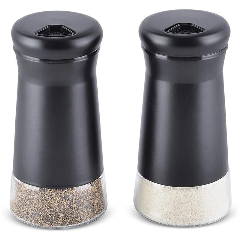 Agitatori per pepe con fori regolabili elegante Dispenser di sale e pepe in acciaio inossidabile perfetto per sali marini 2 pezzi