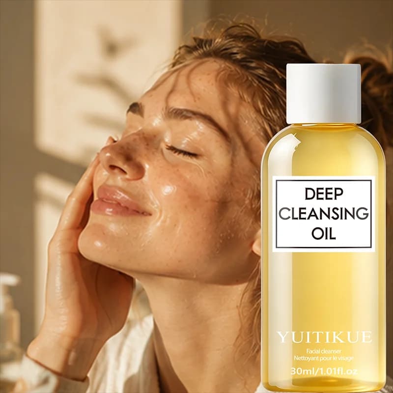 YUITIKUE Travel Size Deep Cleansing Oil 30ml Quick Dissolve Mascara Foundation Pore Deep Clean Gentle Face Cleanser
