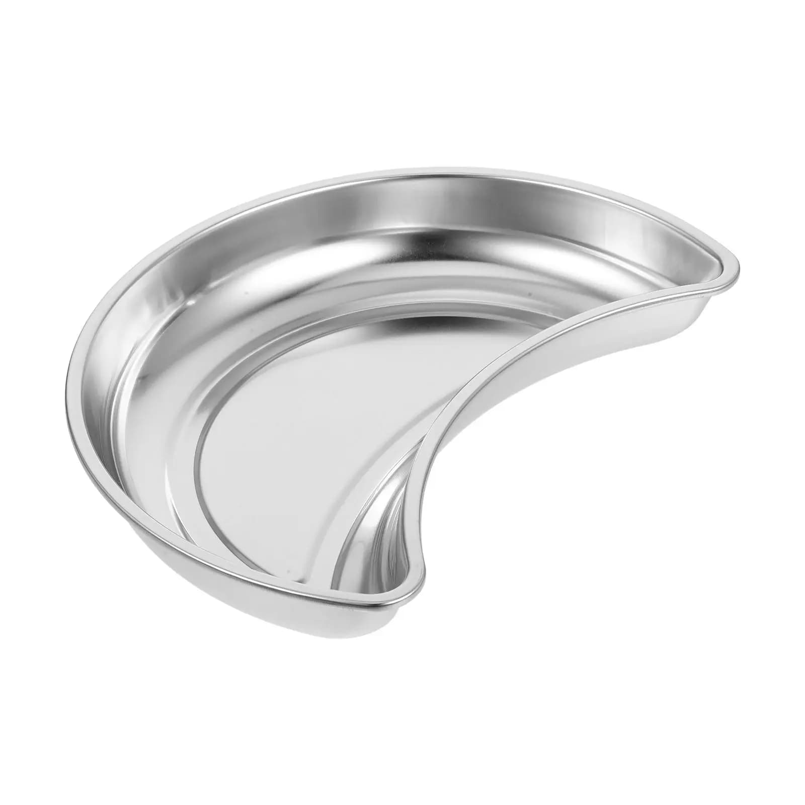 Stainless Steel Half-Moon Serving Tray Turkish Design Decorative Tray for Coffee Tea Dried Fruits Home Decor Living Room Table