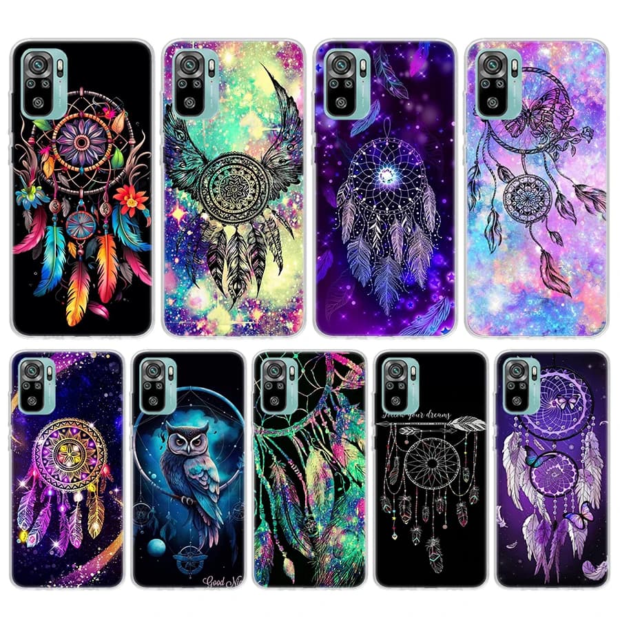 Retro Feather Dreamcatcher Soft Phone Case For Xiaomi Redmi Note 14 14S 13 12S 12 11S 11 11E Pro Plus 11T 10S 10 9S 5G Pattern C