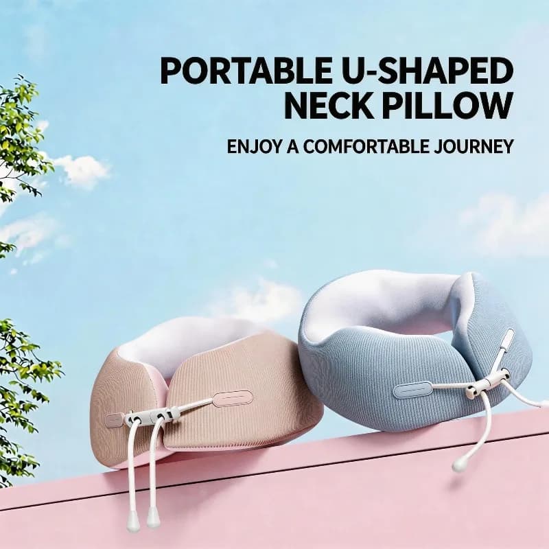 Cuscino da viaggio ergonomico a forma di U in memory foam, materiale super morbido, regolabile, per allattamento, sonno e viaggi