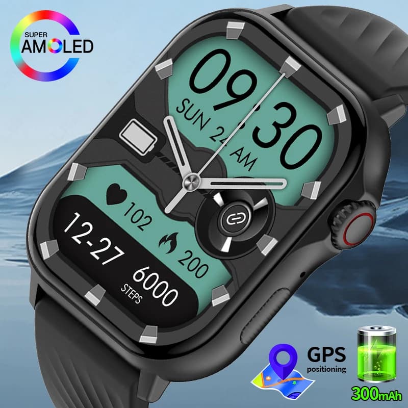 LIGE New GPS Watch Smart Men 2.13 "AMOLED Full Touch Screen Outdoor 1ATM Waterproof Bluetooth Sports Clock Smartwatch Women