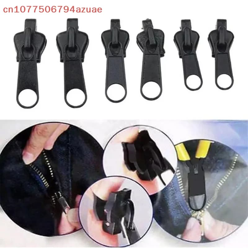 6 Pcs Multifunctional Clothing Replacement Zipper Instant Zipper Universal Instant Fix Repair Kit Replacement Zip Slider Teeth