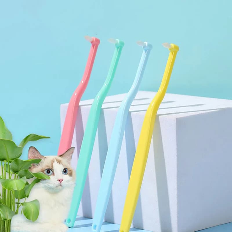 4pcs Dog Toothbrush Dog Teeth Cleaning Small Head Brush For Dogs Teeth Mouth Cleaning Tools Pet Grooming Cat Toothbrush Pet Prod