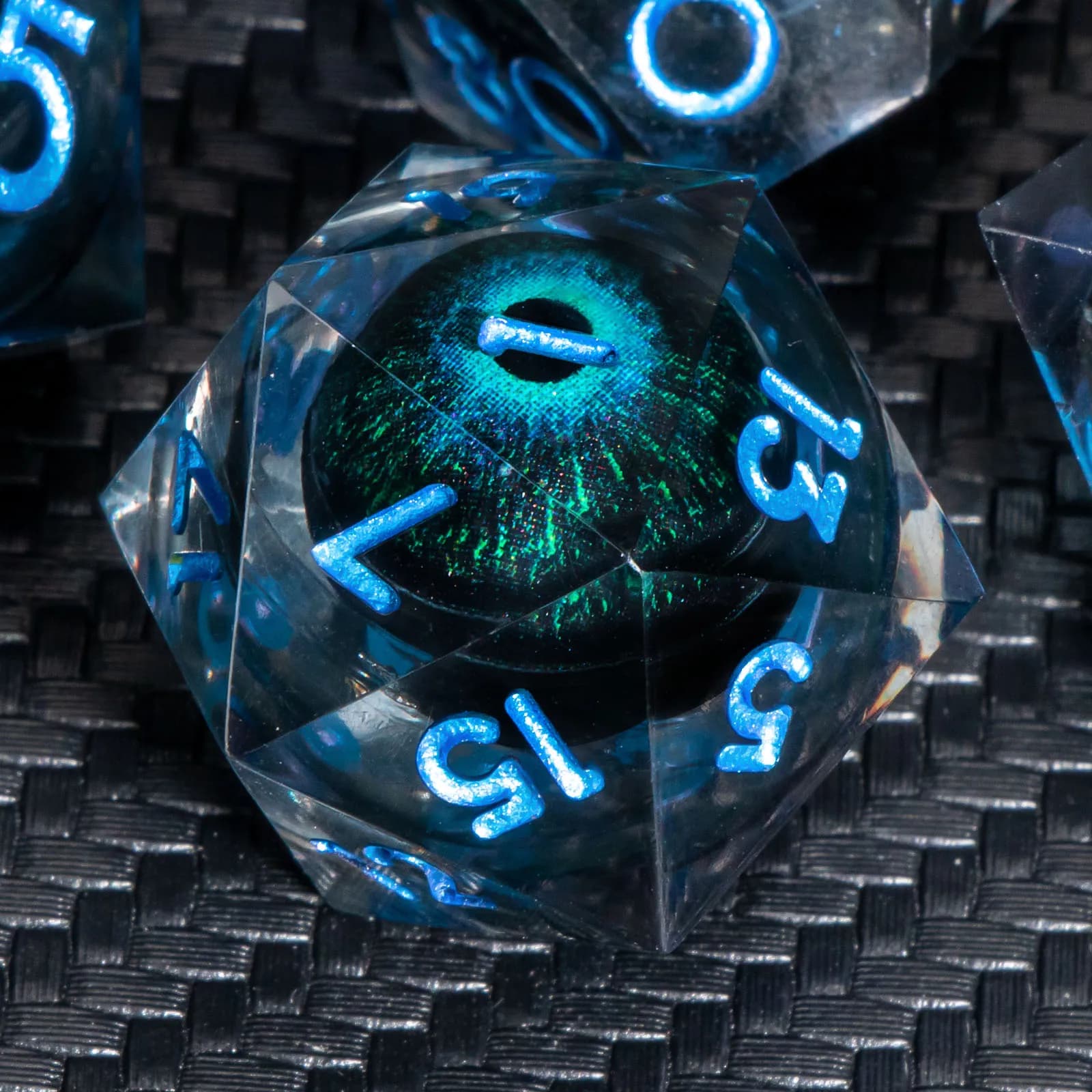 Resin DND Dice, Liquid Core Sharp Edged Dice Set D&D, Polyhedral D and D Dice Set for Dungeons and Dragons, Role Playing Game